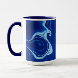 Indigo Blå Abstrakt Akvarell Personlig Mugg