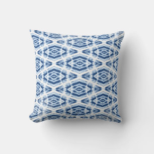 Indigo Blå Shibori Tie Dye Mönster Kudde