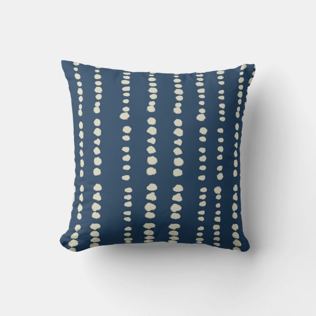 Indigo Blå Tie Dye Shibori Kudde (Framsida)