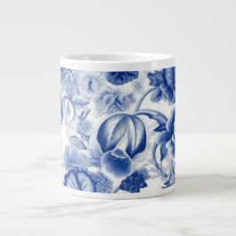 Indigo Blåa blommor Jumbo Mugg