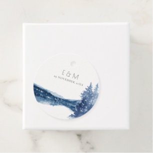 INDIGO BLÄCK BLUE MOUNTAIN SJÖ MONOGRAM BRÖLLOP GÅVOR ETIKETTER