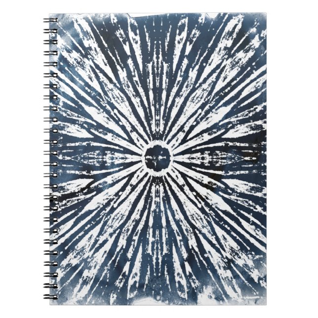 Indigo Bläck Radial Motif Anteckningsbok (Framsidan)