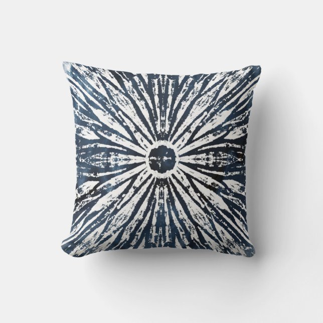 Indigo Bläck Radial Motif Kudde (Framsida)
