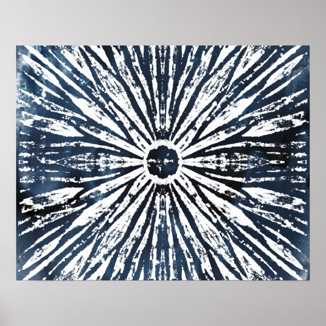 Indigo Bläck Radial Motif Poster (Framsidan)