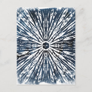 Indigo Bläck Radial Motif Vykort
