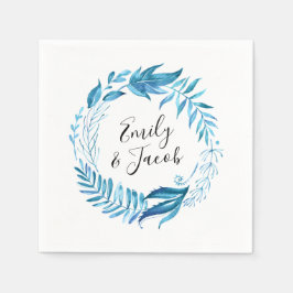 Indigo blad | Personlig vigselceremoni Pappersservett