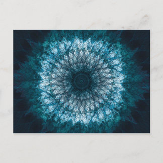 Indigo Blått Mandala Vykort
