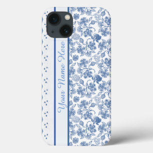 Indigo Blommigt Faux Snöre Samsung Galaxy Note 4 F