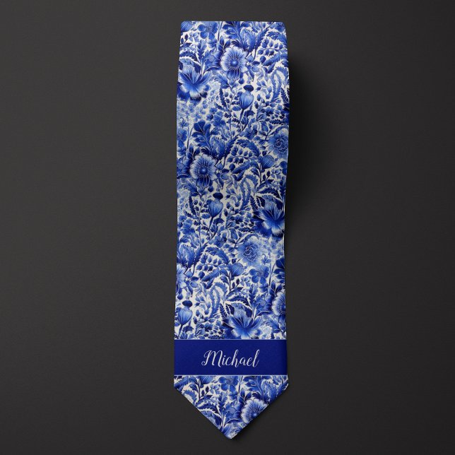 Indigo Blommigt Monogram Slips (Skapare uppladdad)