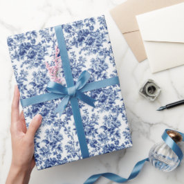 Indigo Blossom Toile Presentpapper