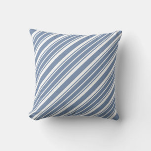 Indigo Blue and White Ticking Rand Pillow Kudde