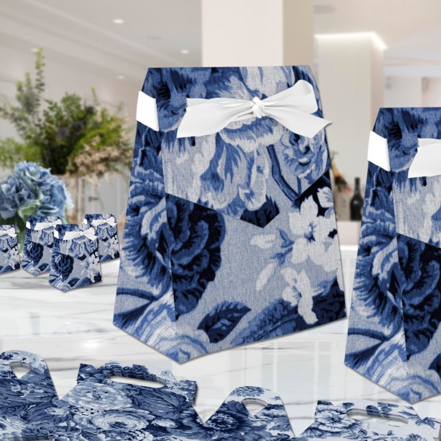 Indigo Blue Blommigt Toile No.1 Presentaskar (Skapare uppladdad)