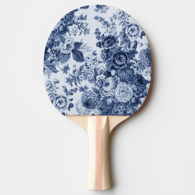 Indigo Blue Blommigt Toile No.3 Pingisracket (Framsidan)