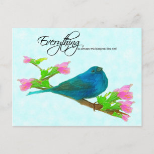 Indigo Blue Bunting - allt är på gång Vykort