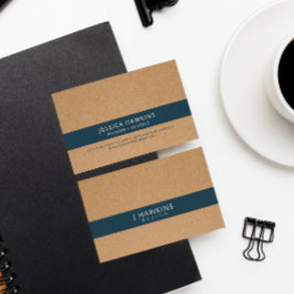 Indigo Blue ・ Elevate Kraft Papper Minimalist Visitkort
