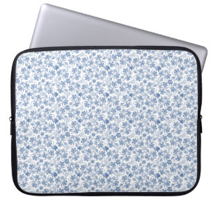 Indigo Blue Ethnic Blommigt Print Laptop sleeve