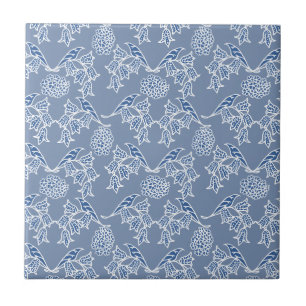 Indigo Blue Ethnic Blommigt Skriv ut keramik Tile Kakelplatta