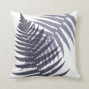 Indigo Blue Fern Löv Mönster Kudde