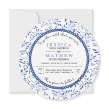 Indigo Blue löv mönster, den moderna blommigten br