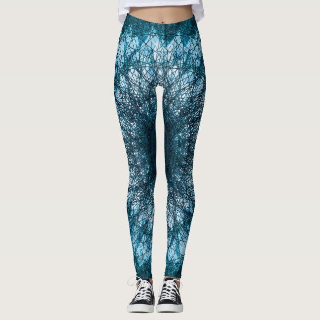 Indigo Blue Mandala Leggings (Framsida)