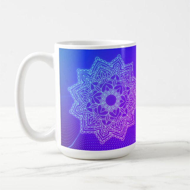Indigo blue mandala mugg (Vänster)
