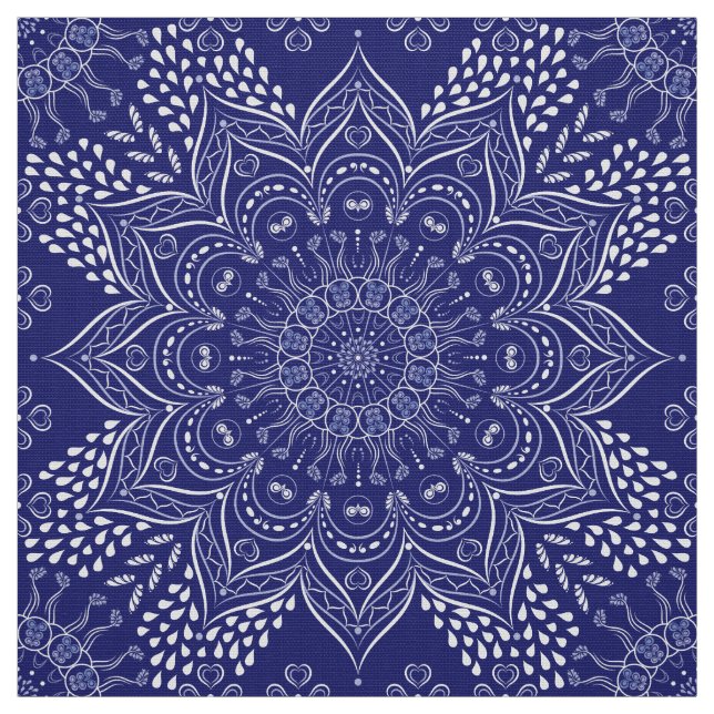 Indigo Blue Mandala Tyg (Prov)