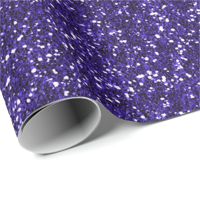 Indigo Blue Navy Glitter Deep Cobalt Elegant Presentpapper (Rullad Hörn)