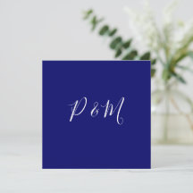 Indigo Blue och White Minimalist Bröllop