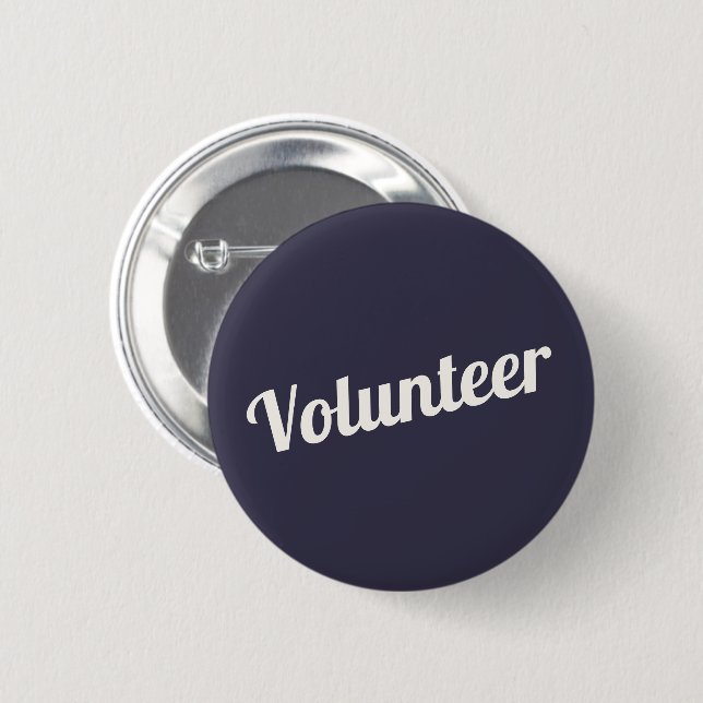 Indigo Blue Pin-back Volunteer Buttons Knapp (Framsida & baksida)
