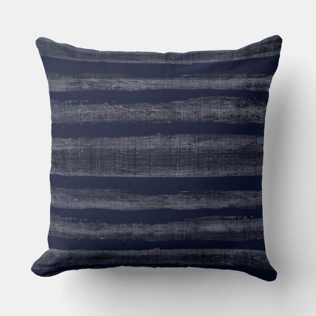 Indigo Blue Rand Nautical Kudde (Framsida)