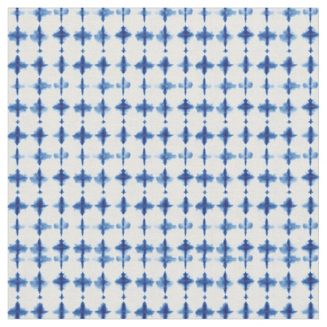 Indigo Blue Shibori Tie Dye Abstrakt Tyg (Närbild)