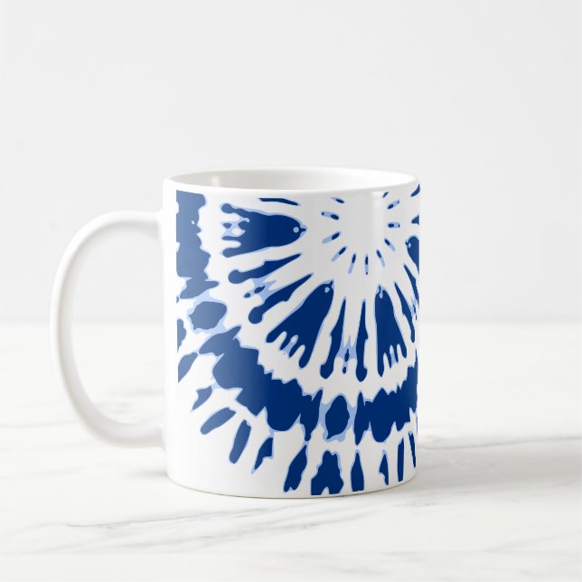 Indigo Blue Tie Dye Coffee Mugg (Vänster)