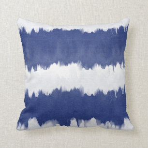 Indigo Blue Tie Dye Shibori Rand Kudde