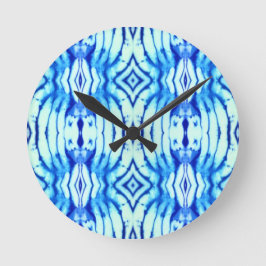 Indigo Blue Tie Dye Wall Clock Rund Klocka