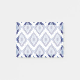 Indigo Blue Tribal Ikat Diamond White Chevron Post-it Block