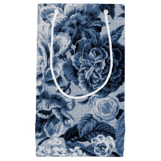 Indigo Blue Vintage Blommigt Toile No.1