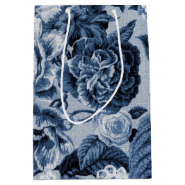 Indigo Blue Vintage Blommigt Toile No.1