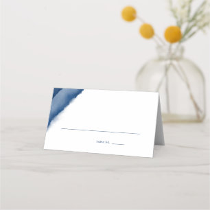 Indigo Blue Watercolor Bröllop Escort / Placeringskort