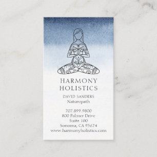 Indigo Blue White Holistic Health Visitkort