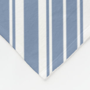 Indigo Blue, White Ticking Rand Fleece Blanket