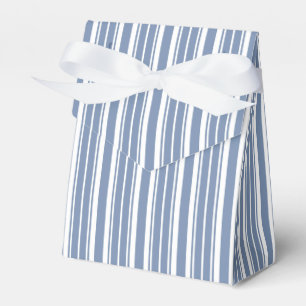 Indigo Blue, White Ticking Rand Tält Favor Box Presentaskar