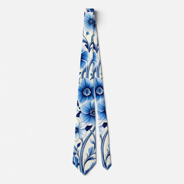 indigo botanisk trädgårdsband slips (Framsida)