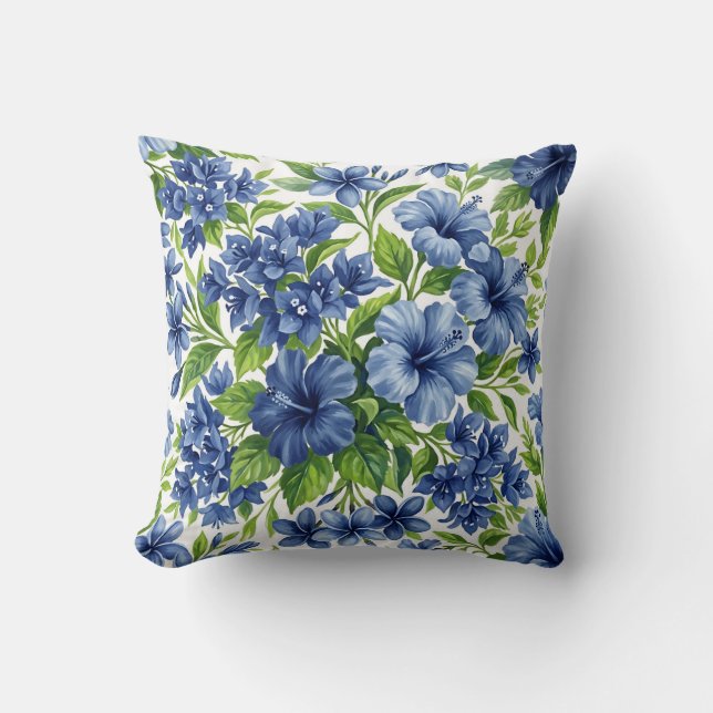Indigo Bougainvillea Kuddöverdrag Kudde (Framsida)