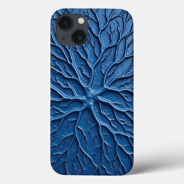Indigo Branch Textur iPhone-fodral Skyddande Konst (Baksida)