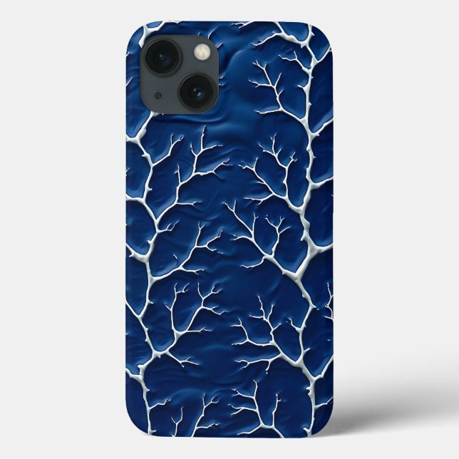 Indigo Branch Texture iPhone Case Design (Baksida)