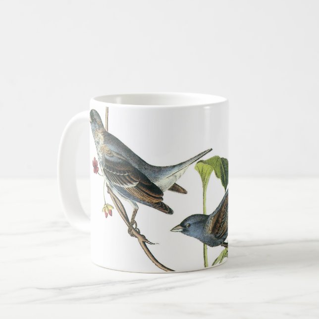 Indigo Bunting av Audubon Kaffemugg (Framsida vänster)