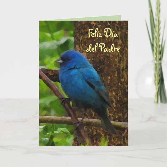 Indigo Bunting Día del Padre Kort (Framsida)