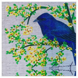 Indigo Bunting Fabric Tyg