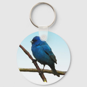 Indigo Bunting Nyckelring