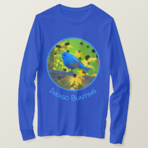 Indigo Bunting Painting - Original Bird Art T Shirt